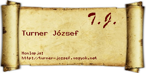 Turner József névjegykártya